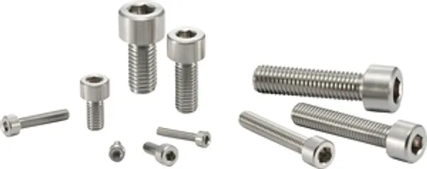 NBK titanium screws: group photo of the titanium screw range